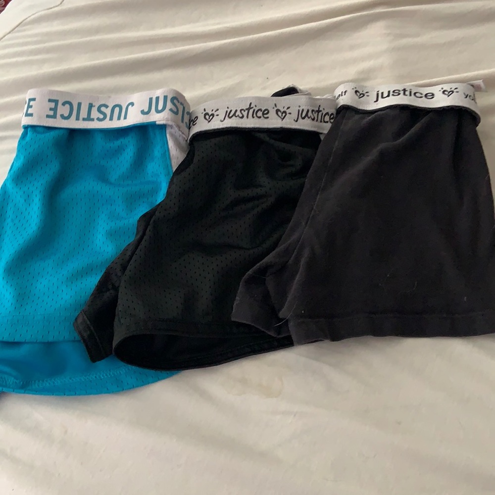 Lot of 3 Girls Justice sports shorts. Size 10